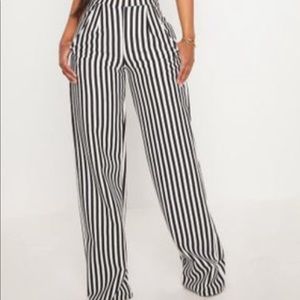 Pretty little things black & white striped pants